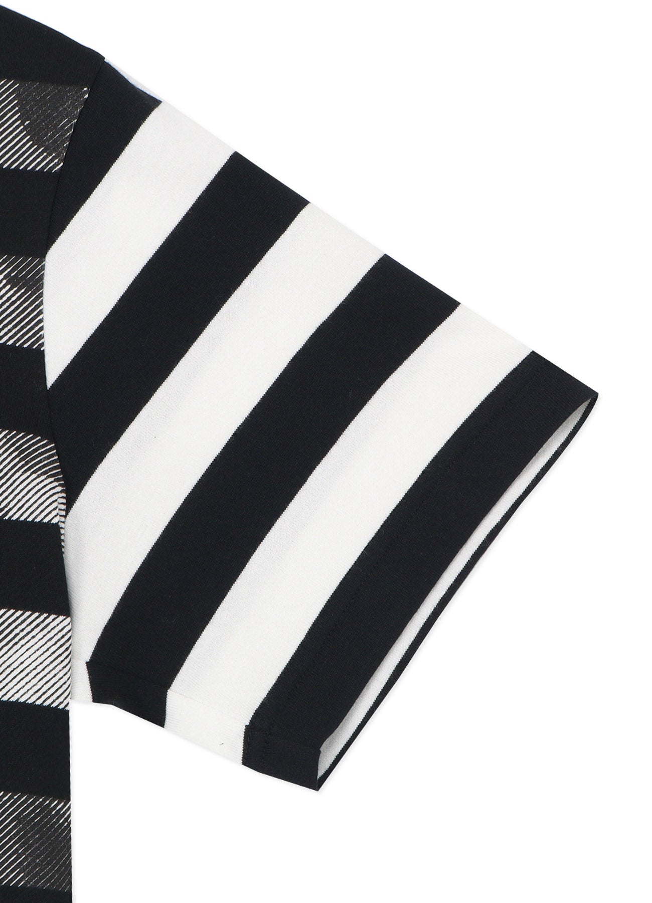 STRIPE WITH POLKA DOT PIGMENT PRINT T