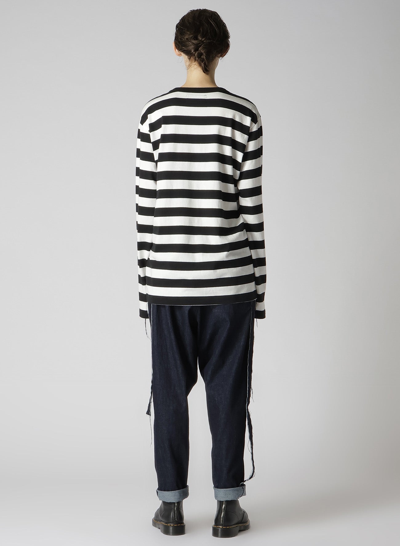 STRIPE WITH POLKA DOT PIGMENT PRINT LONG T