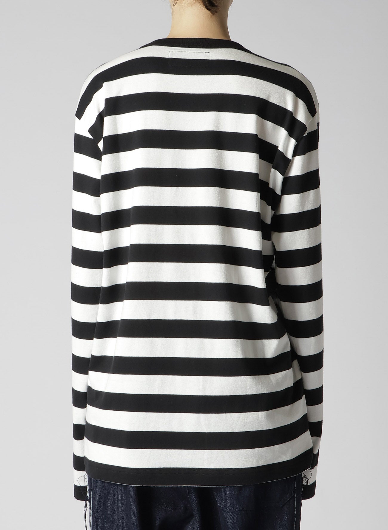 STRIPE WITH POLKA DOT PIGMENT PRINT LONG T