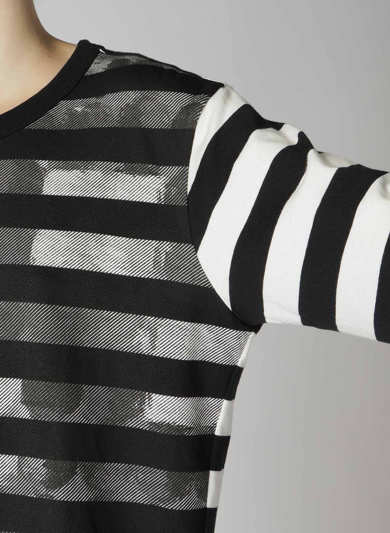 STRIPE WITH POLKA DOT PIGMENT PRINT LONG T