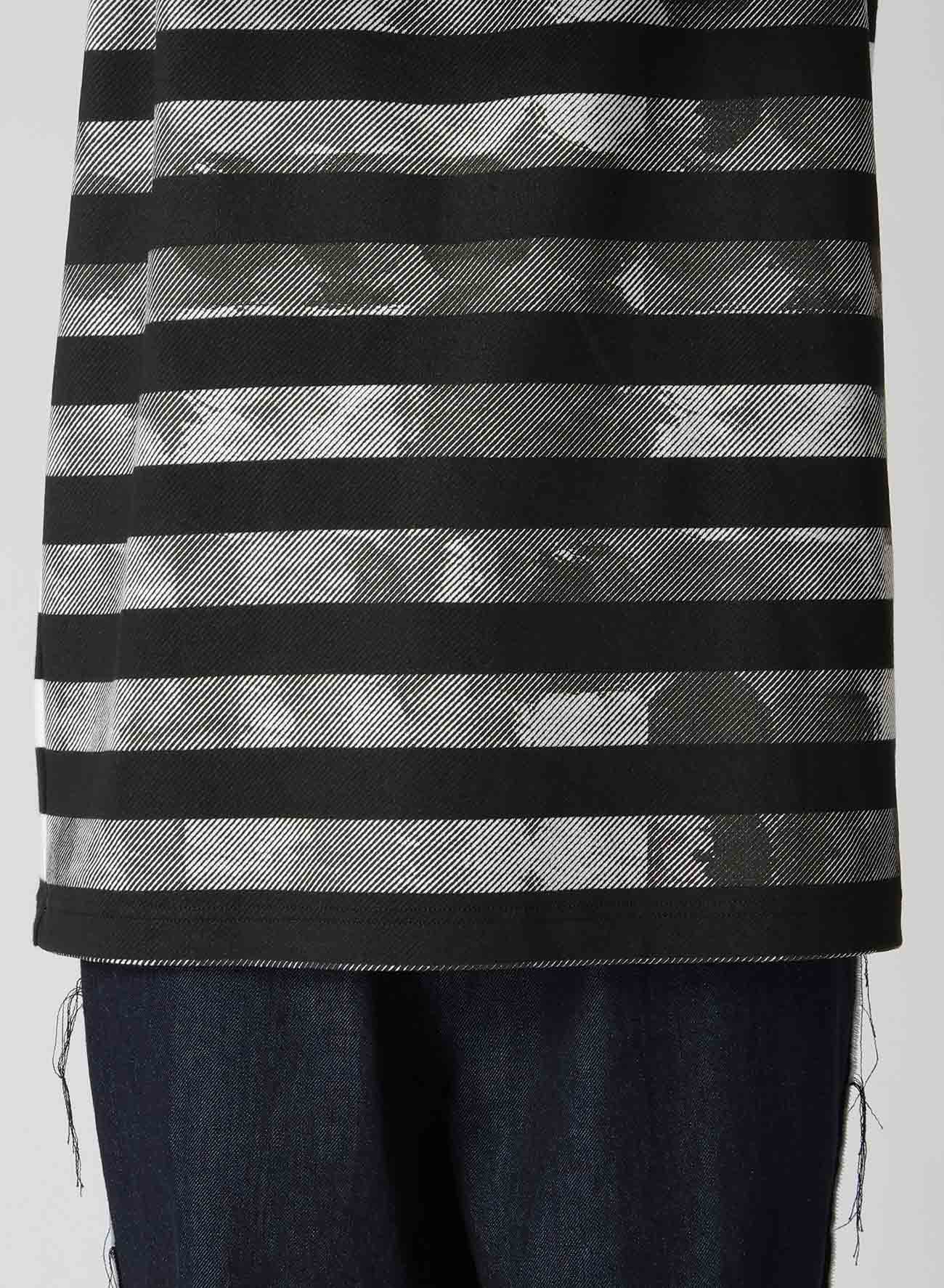 STRIPE WITH POLKA DOT PIGMENT PRINT LONG T