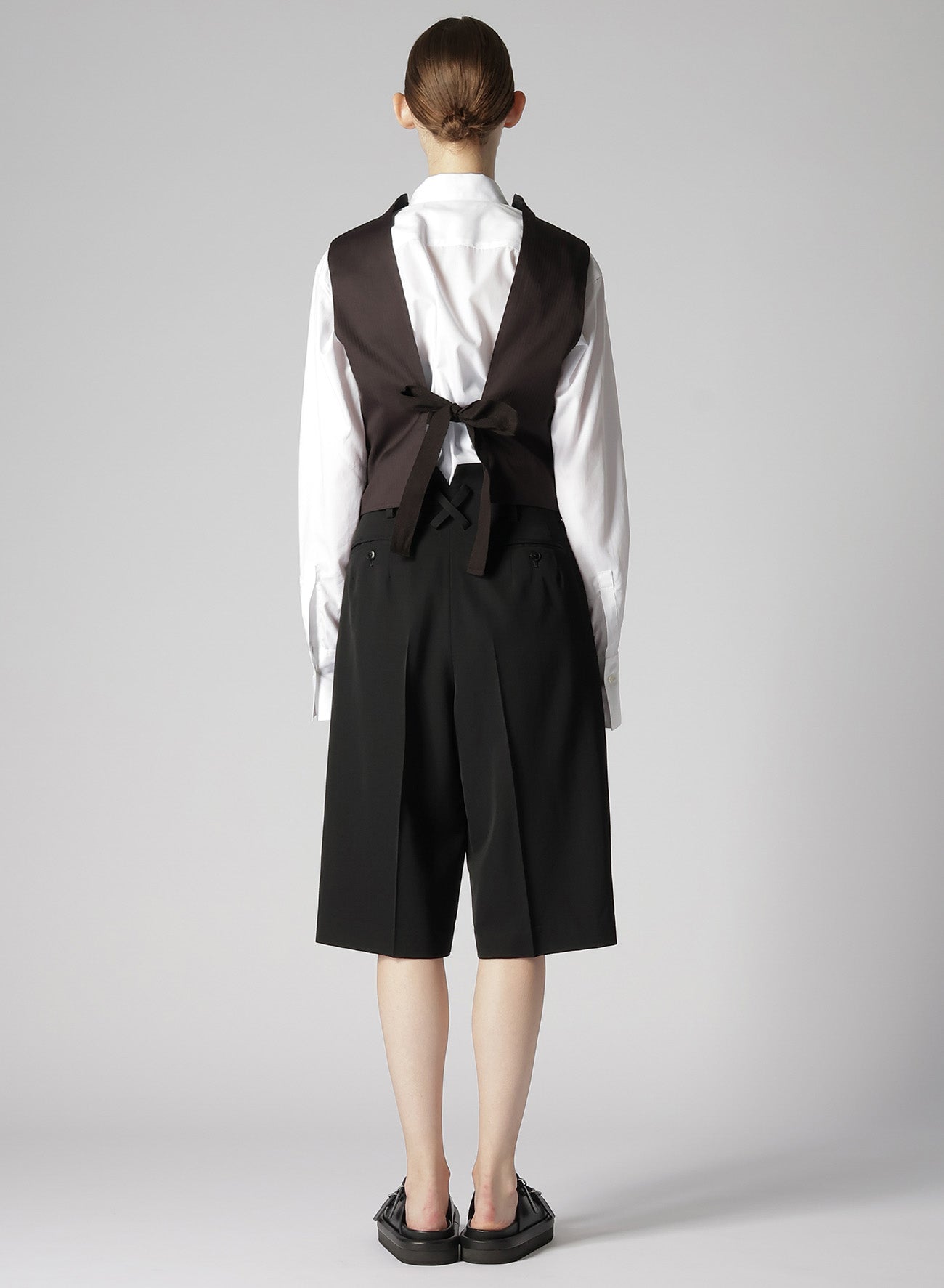 WASHER WOOL GABARDINE BACK OPEN VEST