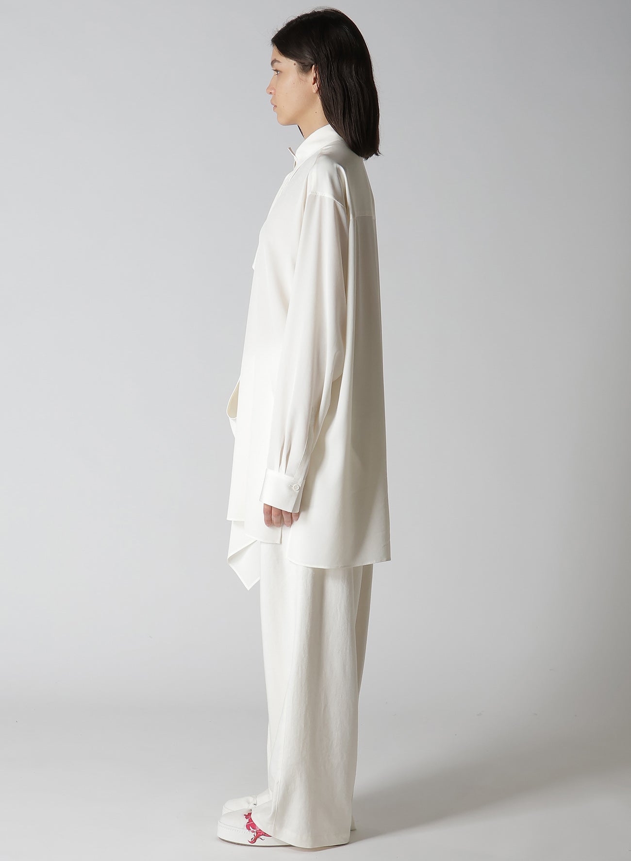 【12/13 12:00(JST) Release】CREPE de CHINE CLOTH PLACKET BLOUSE