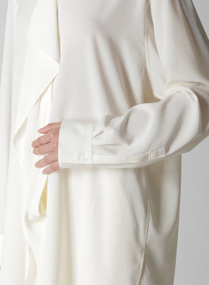 【12/13 12:00(JST) Release】CREPE de CHINE CLOTH PLACKET BLOUSE