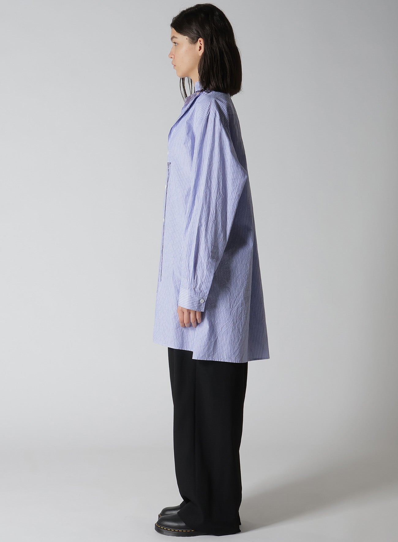 【12/13 12:00(JST) Release】STRIPE COTTON DOUBLED LEFT FRONT BLOUSE