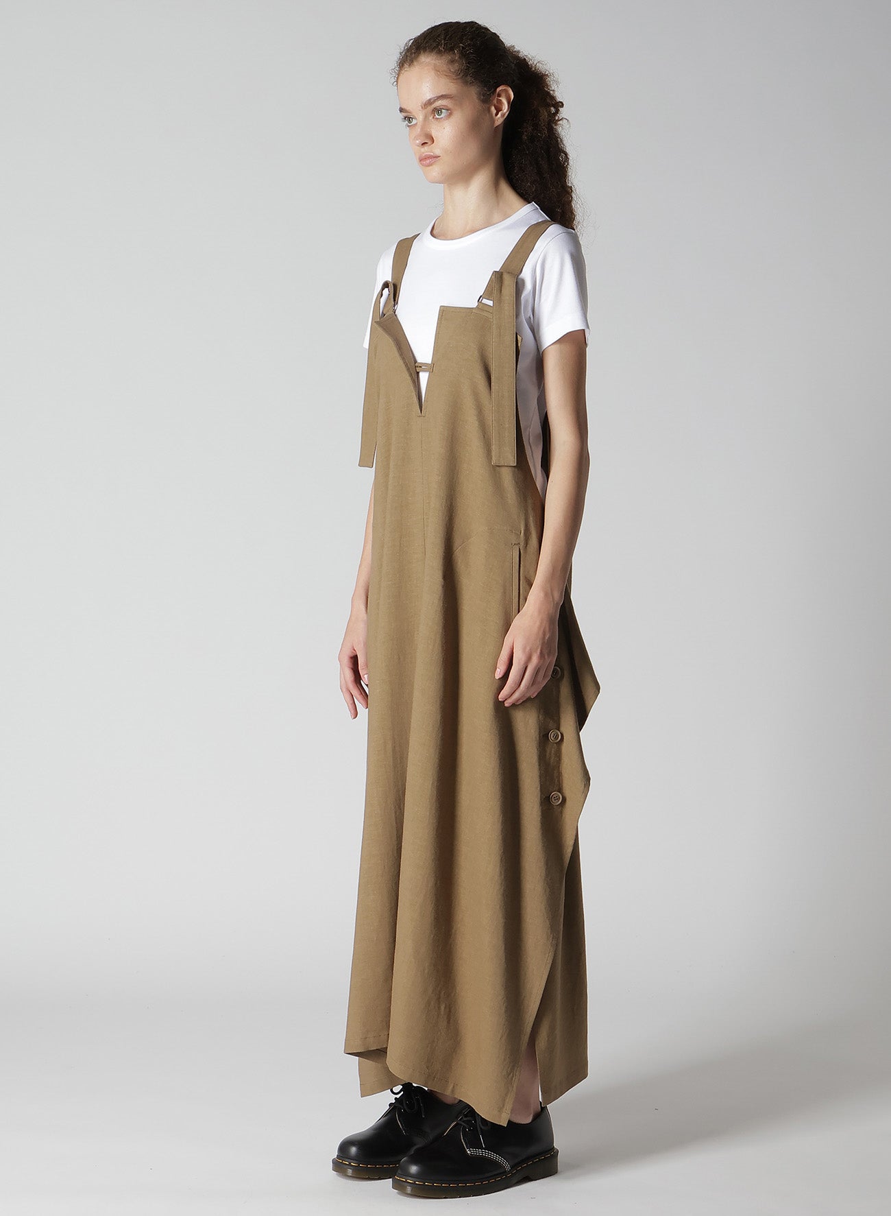 【12/13 12:00(JST) Release】RY/LI CANVAS SIDE BUTTON SHOULDER STRAP DRESS