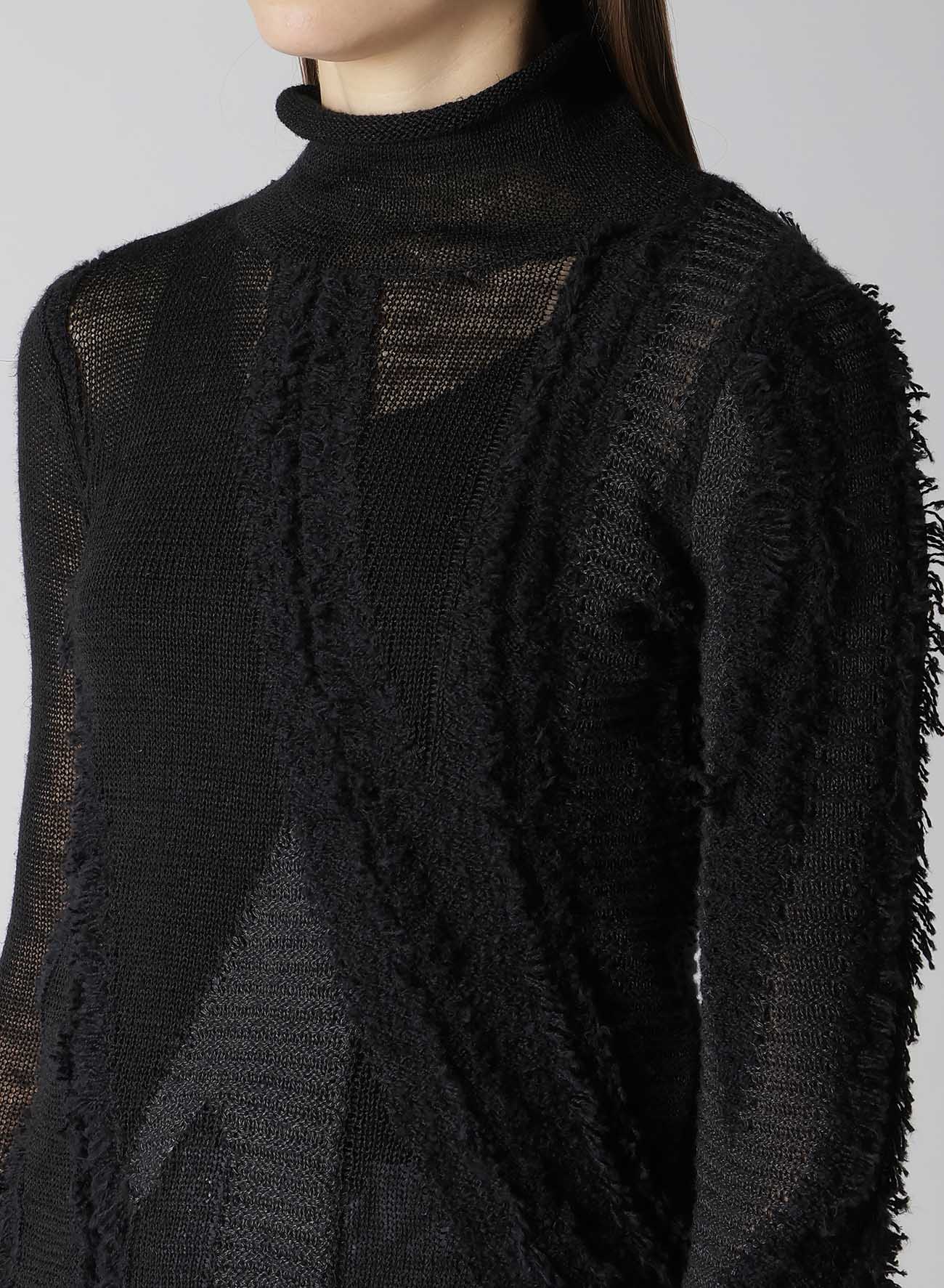 【12/13 12:00(JST) Release】SHEER INTERSIA JACQUARD HIGH NECK SHORT PULLOVER