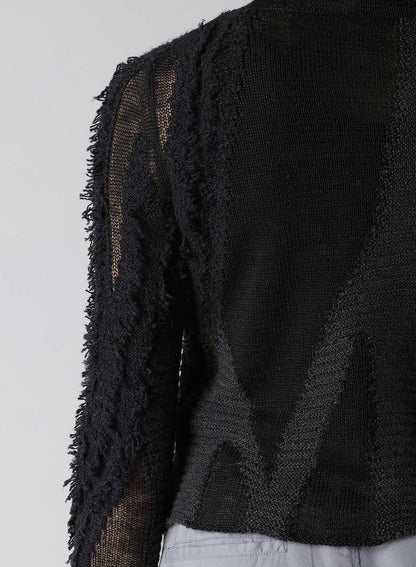 【12/13 12:00(JST) Release】SHEER INTERSIA JACQUARD HIGH NECK SHORT PULLOVER