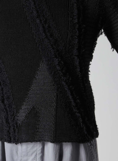 【12/13 12:00(JST) Release】SHEER INTERSIA JACQUARD HIGH NECK SHORT PULLOVER