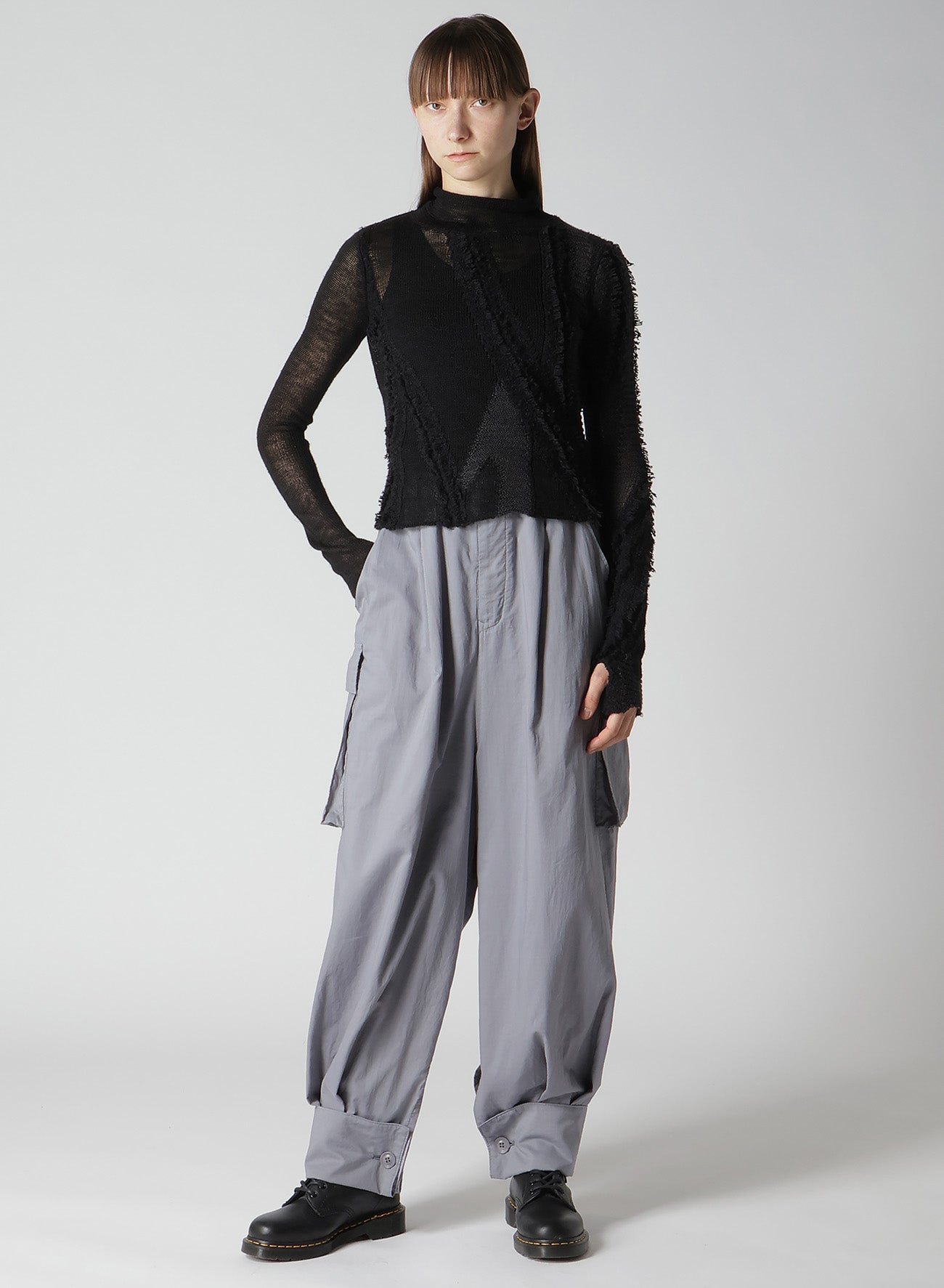 【12/13 12:00(JST) Release】SHEER INTERSIA JACQUARD HIGH NECK SHORT PULLOVER