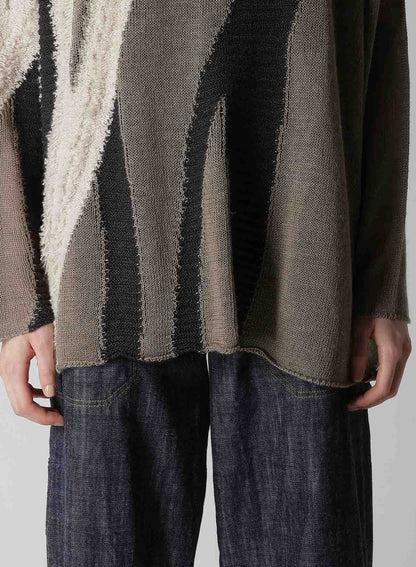 【12/13 12:00(JST) Release】SHEER INTERSIA JACQUARD CREW NECK RELAXED PULLOVER