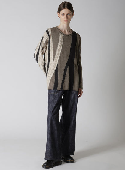 【12/13 12:00(JST) Release】SHEER INTERSIA JACQUARD CREW NECK RELAXED PULLOVER