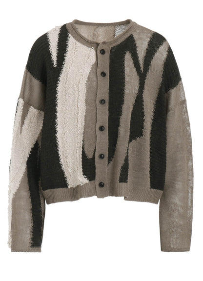 【12/13 12:00(JST) Release】SHEER INTERSIA JACQUARD CREW NECK RELAXED CARDIGAN