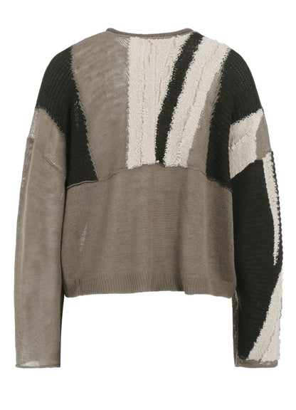 【12/13 12:00(JST) Release】SHEER INTERSIA JACQUARD CREW NECK RELAXED CARDIGAN