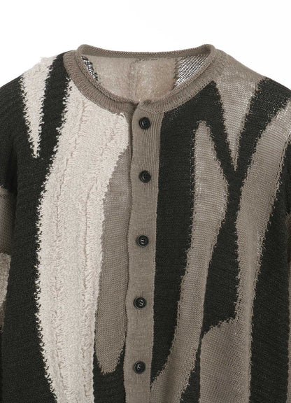 【12/13 12:00(JST) Release】SHEER INTERSIA JACQUARD CREW NECK RELAXED CARDIGAN