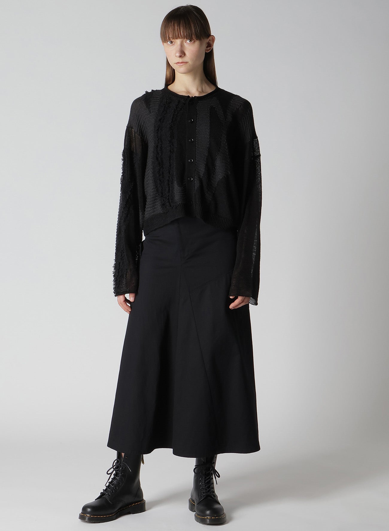 【12/13 12:00(JST) Release】SHEER INTERSIA JACQUARD CREW NECK RELAXED CARDIGAN