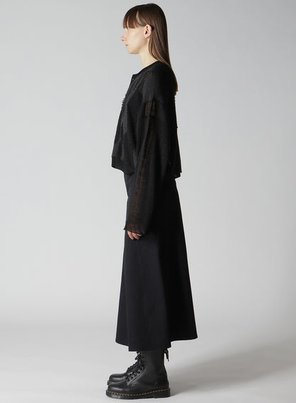 【12/13 12:00(JST) Release】SHEER INTERSIA JACQUARD CREW NECK RELAXED CARDIGAN