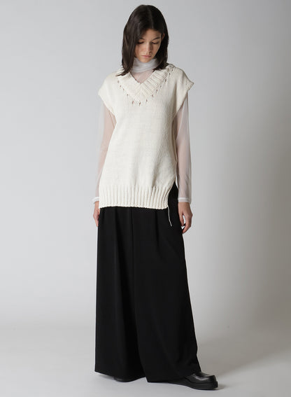 【12/13 12:00(JST) Release】CREPE de CHINE DOUBE TUCKED WIDE PANTS