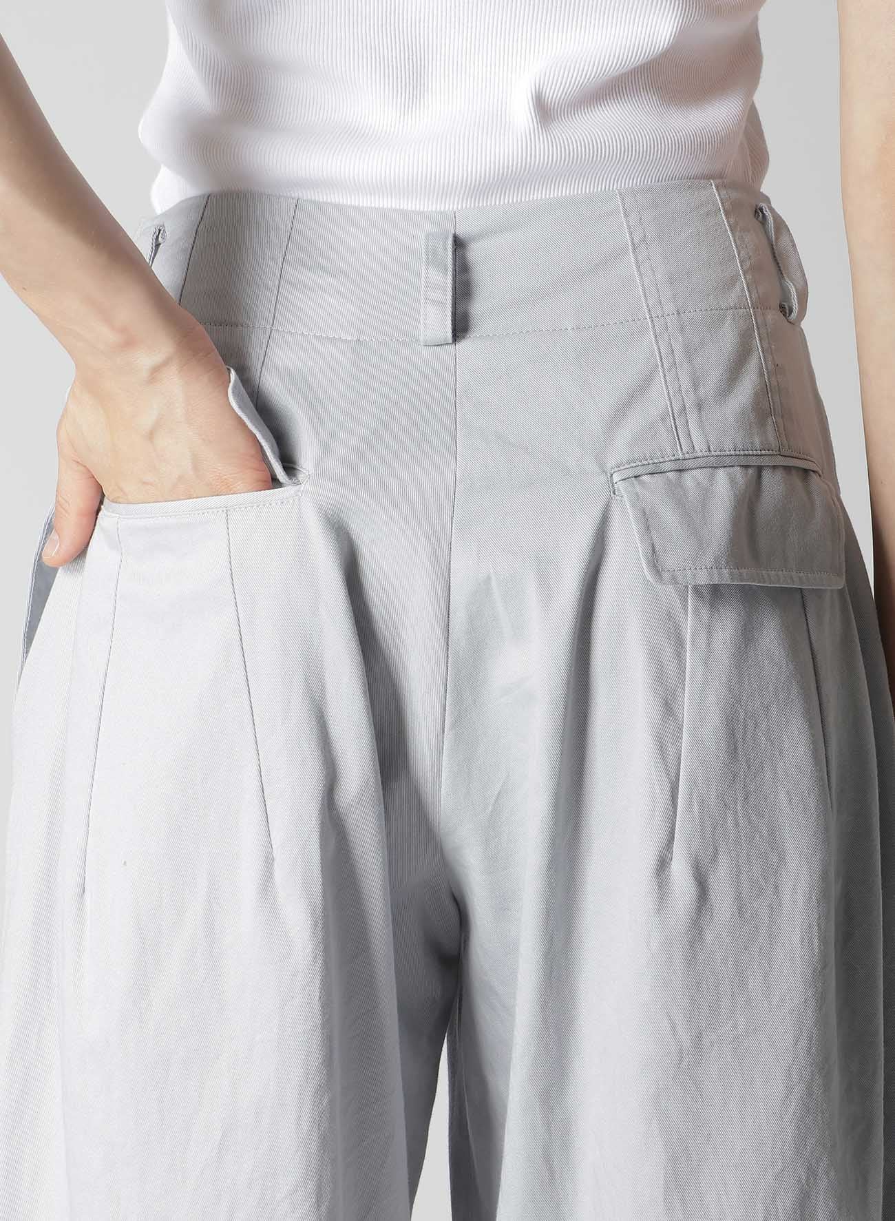 [Y's BORN PRODUCT] COTTON TWILL RANDOM TUCK PANTS