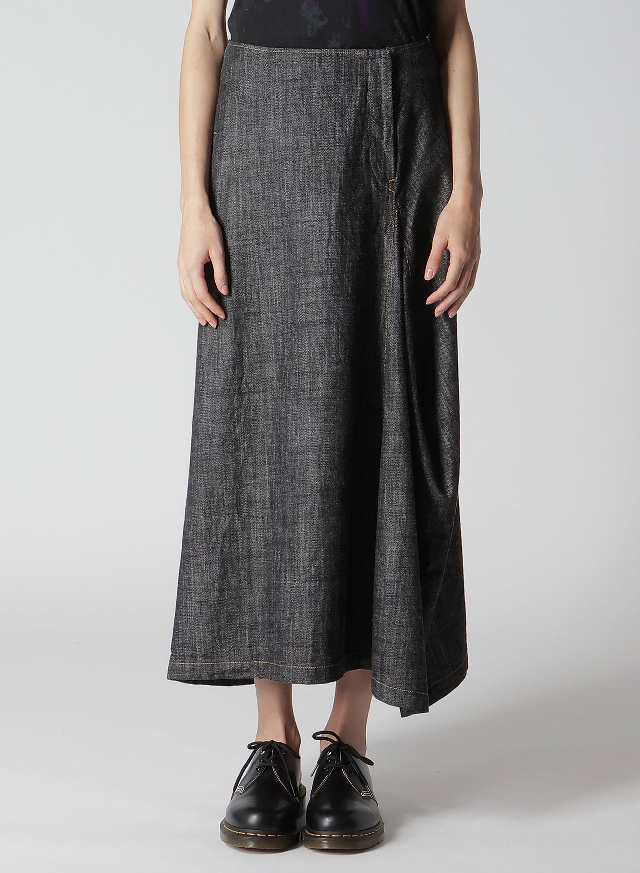 【12/13 12:00(JST) Release】8OZ DENIM PANEL TUCKED FLARE SKIRT