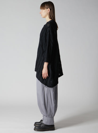 【12/13 12:00(JST) Release】CHECK CUT JACQUARD ASYMMETRIC DRAPE T