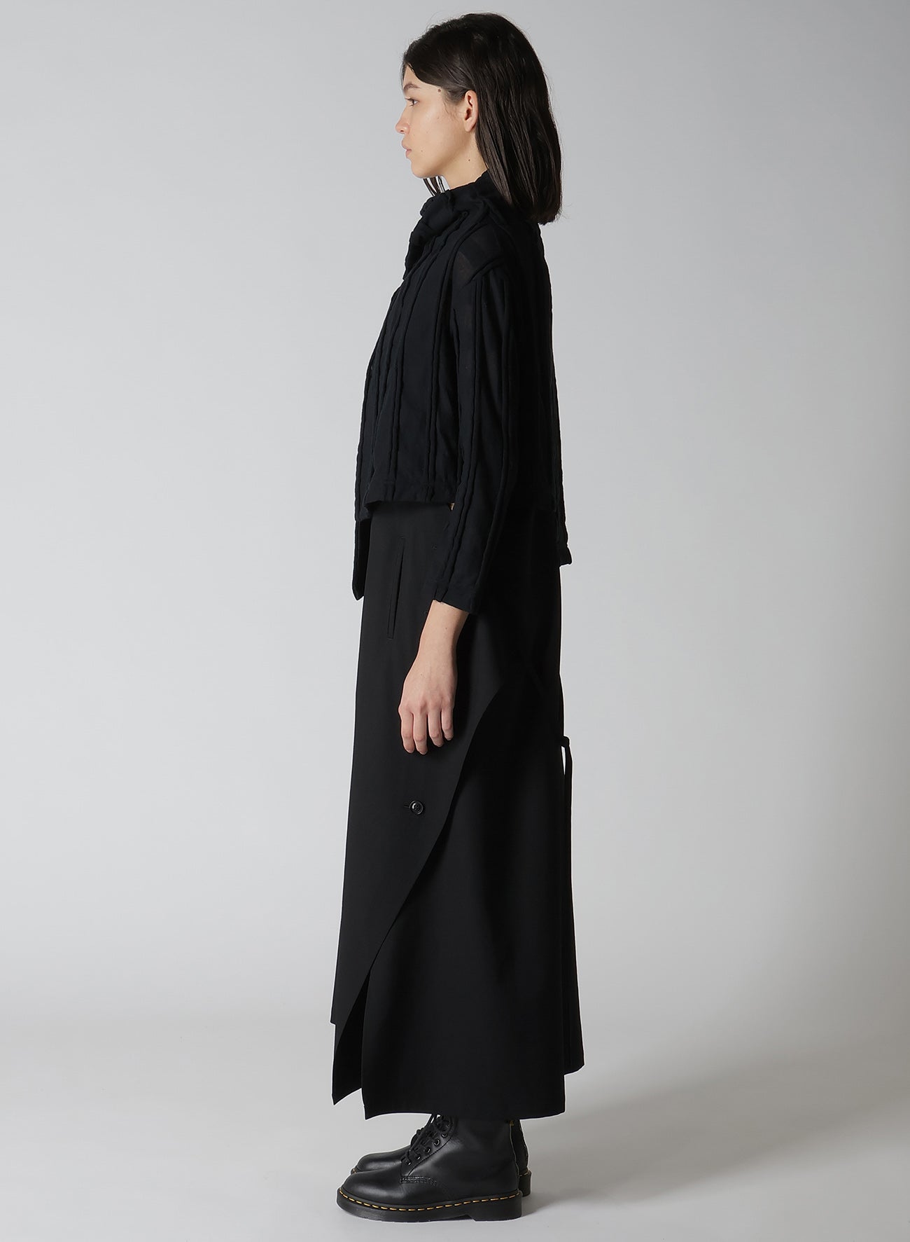 【12/13 12:00(JST) Release】CHECK CUT JACQUARD CROPPED ASYMMETRIC JACKET