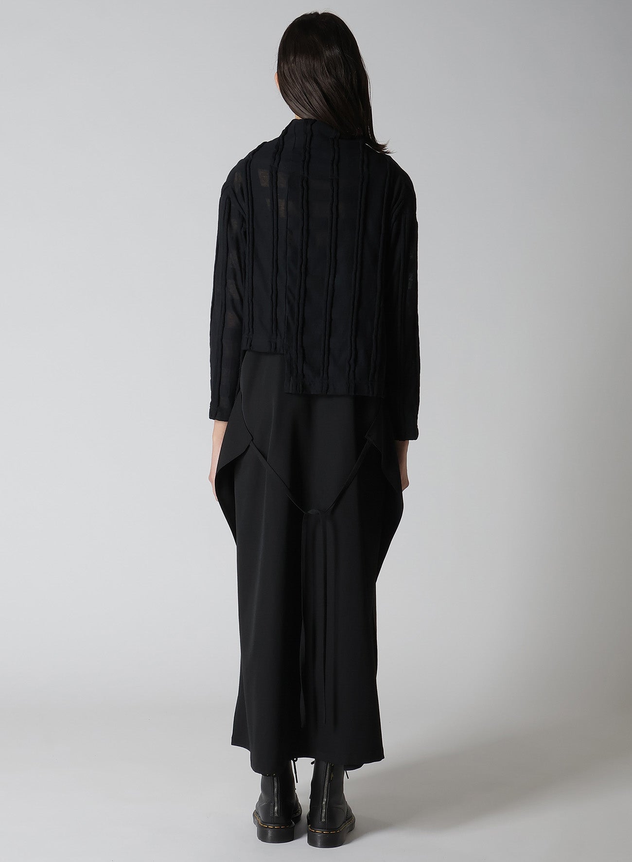 【12/13 12:00(JST) Release】CHECK CUT JACQUARD CROPPED ASYMMETRIC JACKET