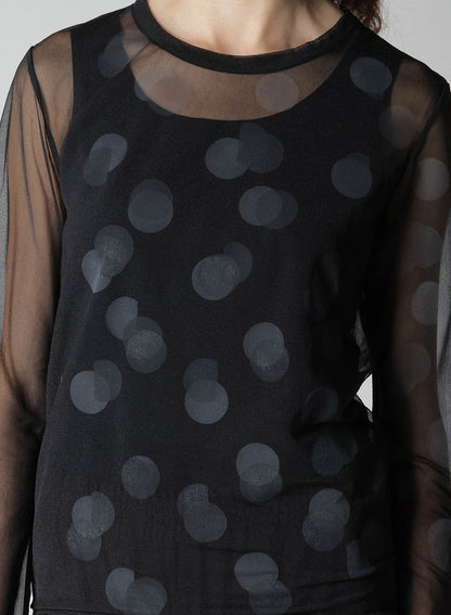 【12/13 12:00(JST) Release】GAUZE JERSEY DOT PRINT ROUND NECK LONG SLEEVE T