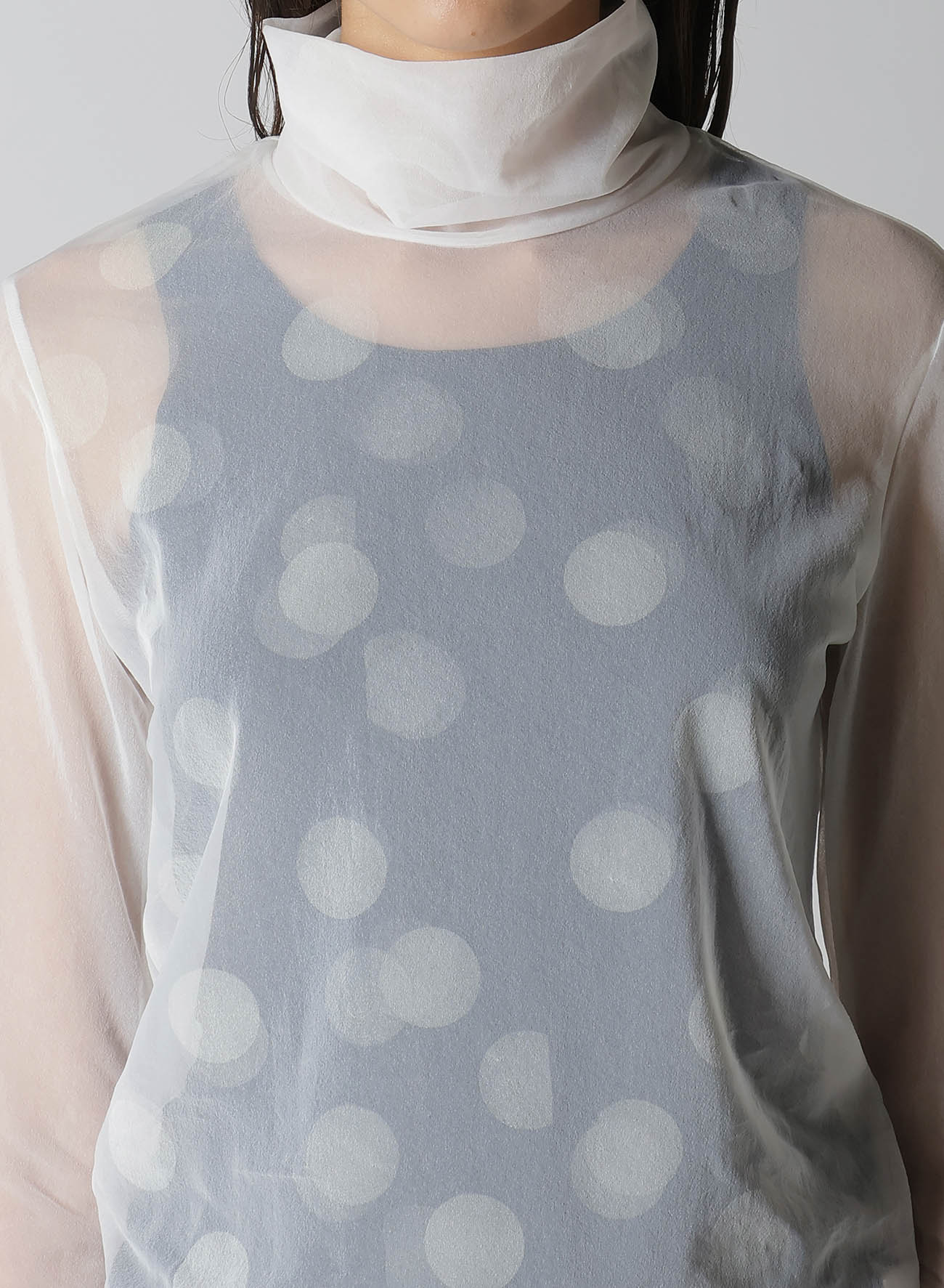 【12/13 12:00(JST) Release】GAUZE JERSEY DOT PRINT HIGH NECK LONG SLEEVE T