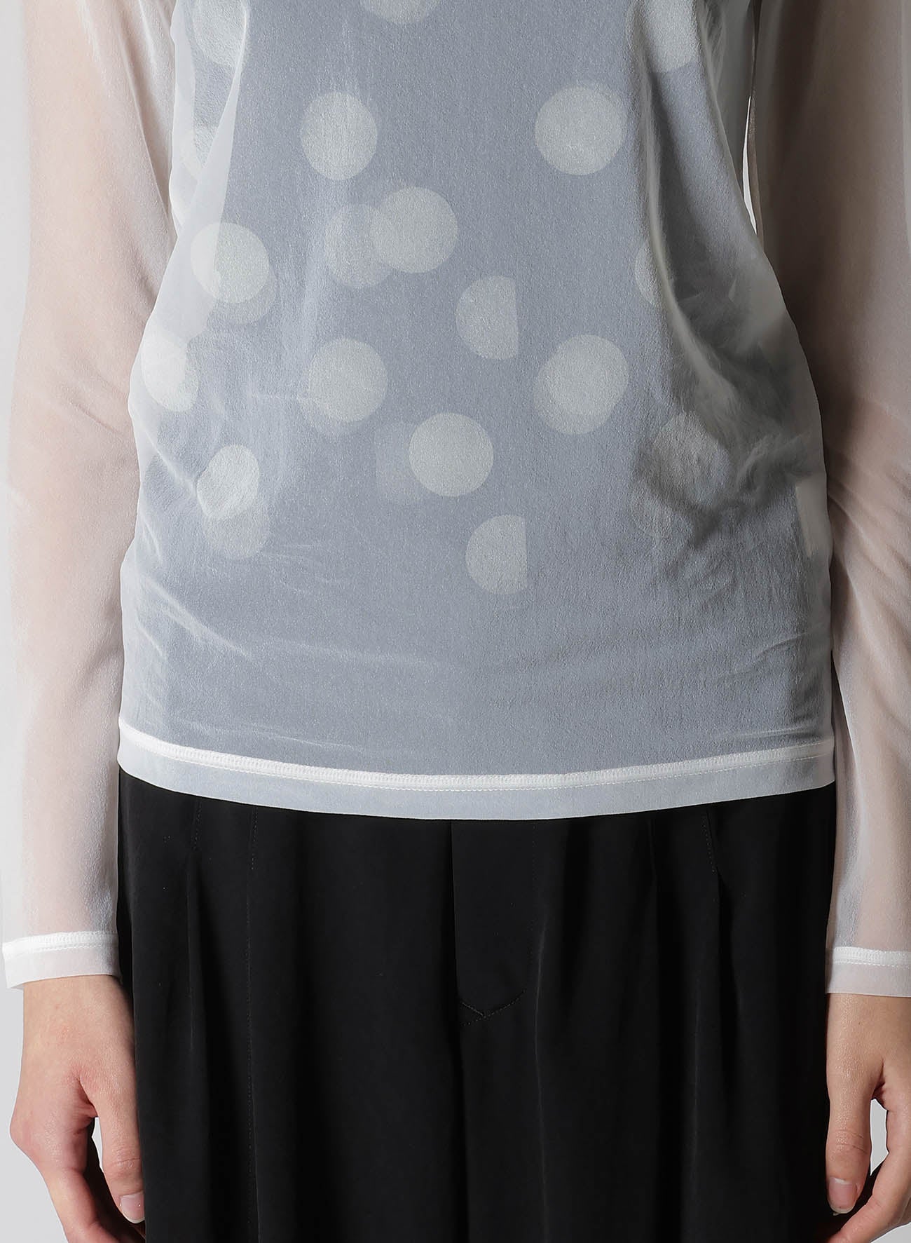 【12/13 12:00(JST) Release】GAUZE JERSEY DOT PRINT HIGH NECK LONG SLEEVE T