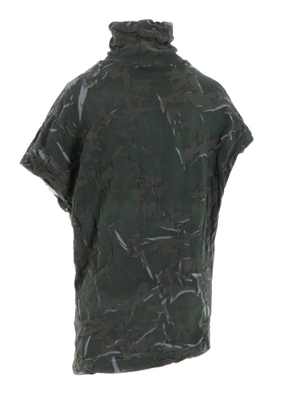 GEOMETRIC LINKS PRINT HIGH NECK IRREGULAR PULLOVER