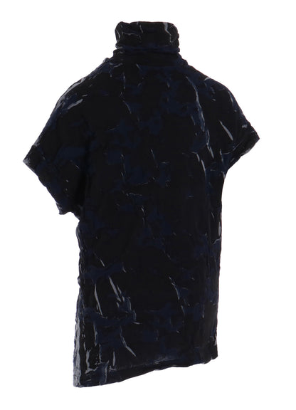 GEOMETRIC LINKS PRINT HIGH NECK IRREGULAR PULLOVER