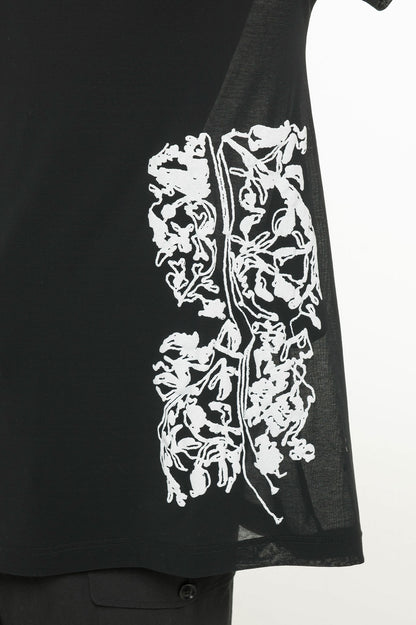 GEOMETRIC LINKS PRINT HIGH NECK IRREGULAR PULLOVER