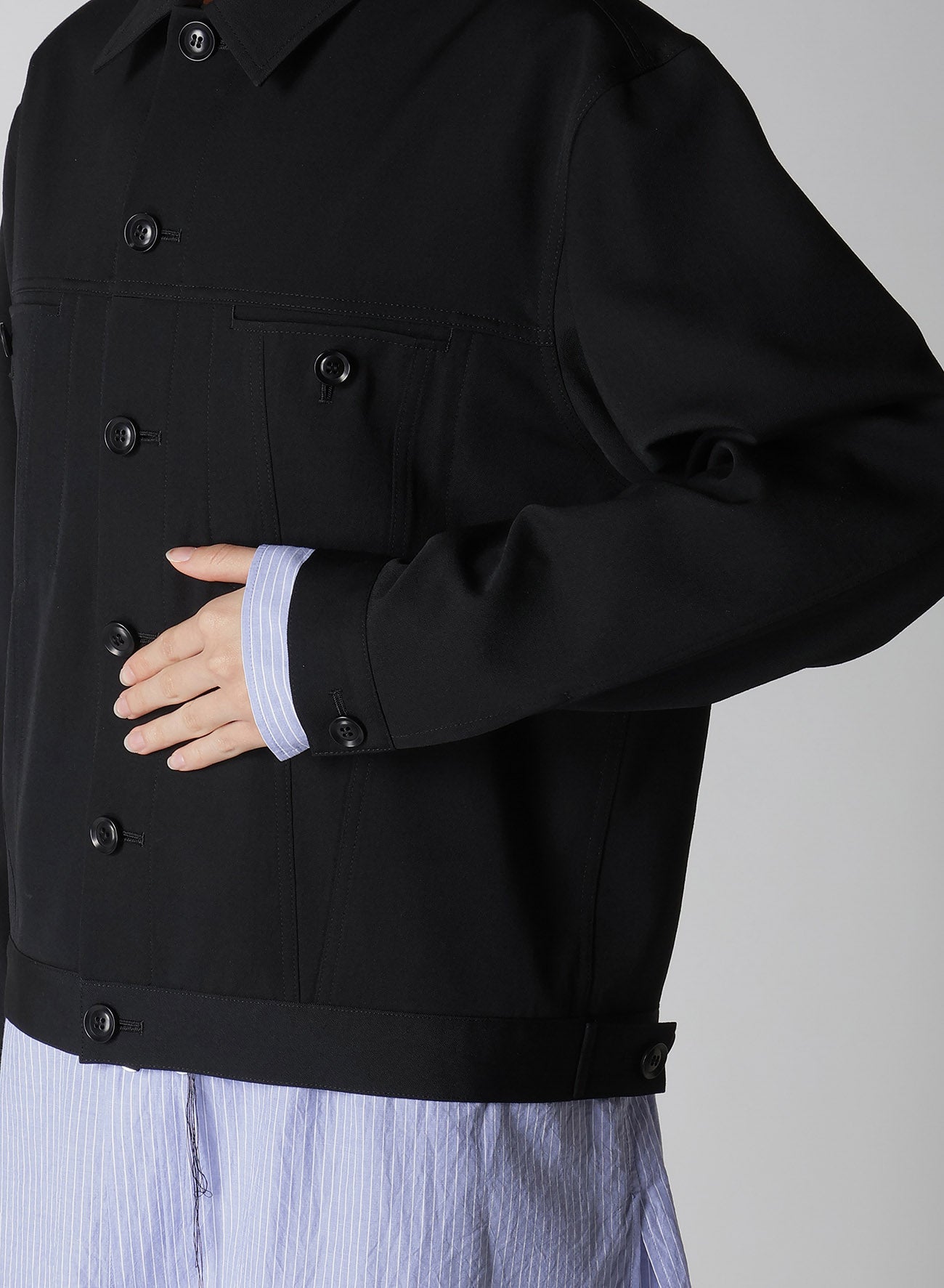 【12/13 12:00(JST) Release】WOOL GABARDINE PANEL DENIM JACKET