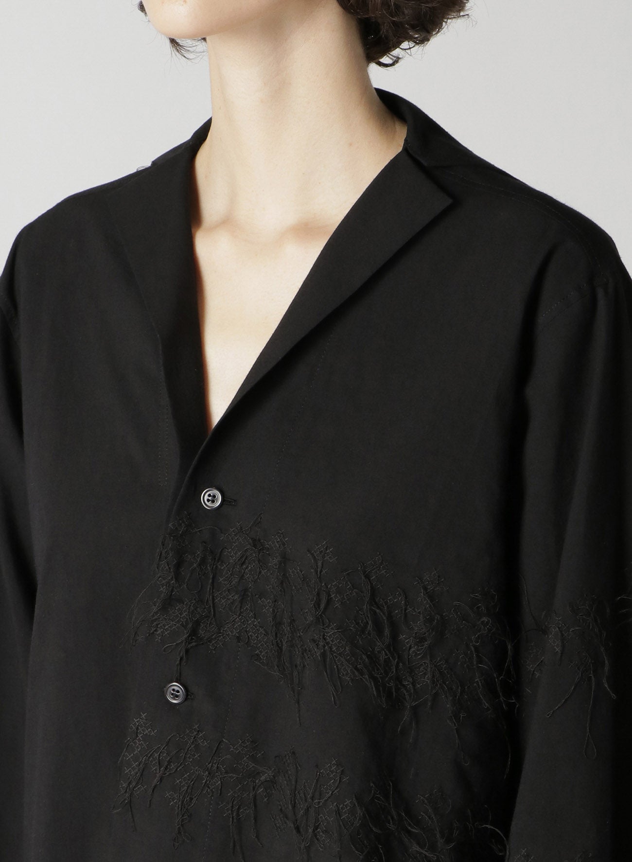 POWDER SNOW WASH COTTON ASYMMETRIC SHIRT