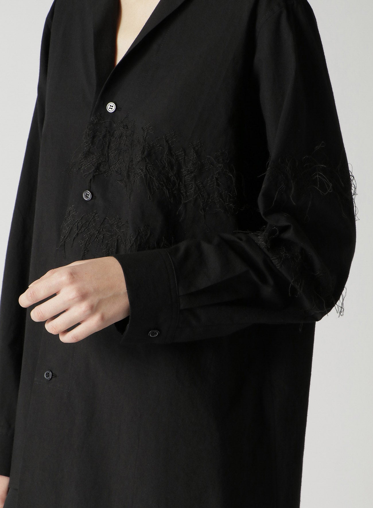 POWDER SNOW WASH COTTON ASYMMETRIC SHIRT