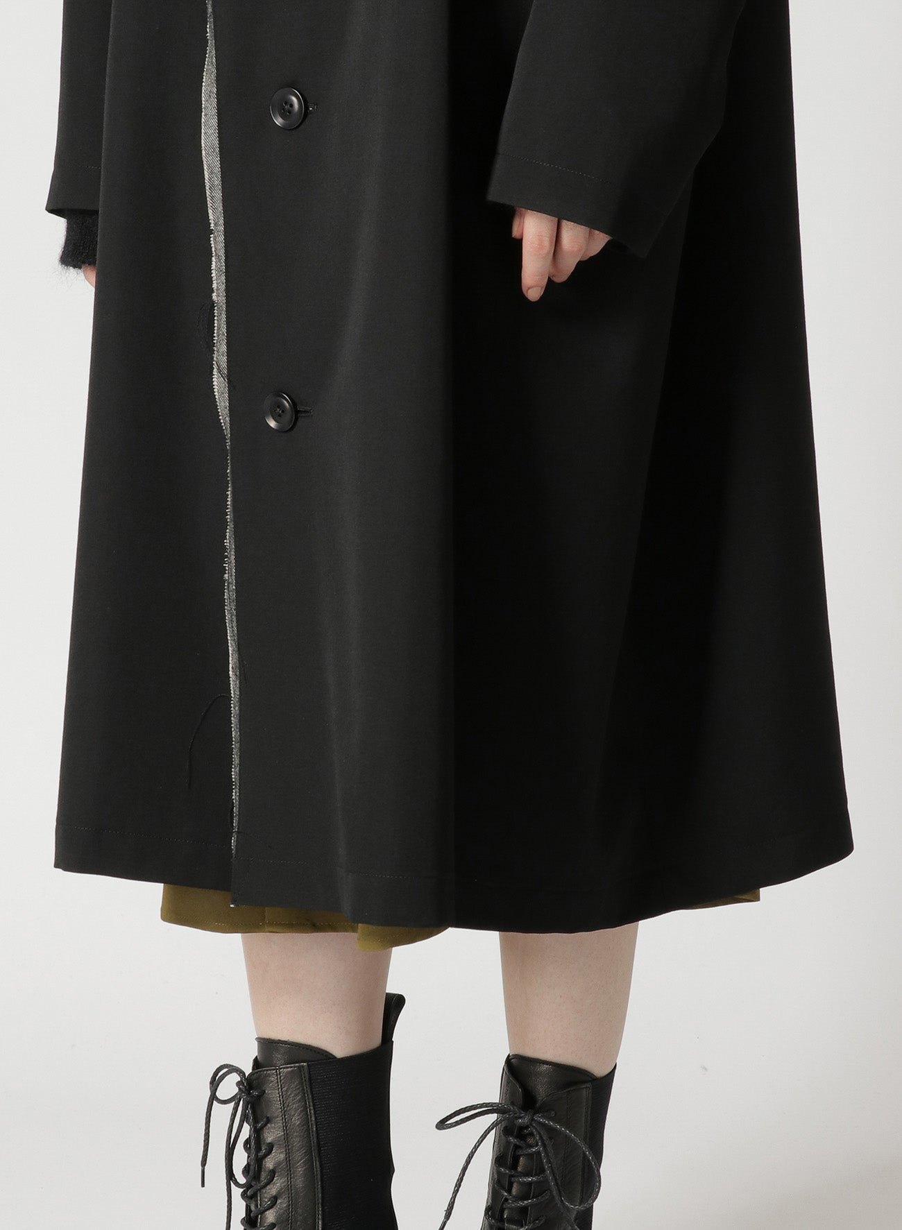 WOOL GABARDINE COAT WITH BIG HOOD