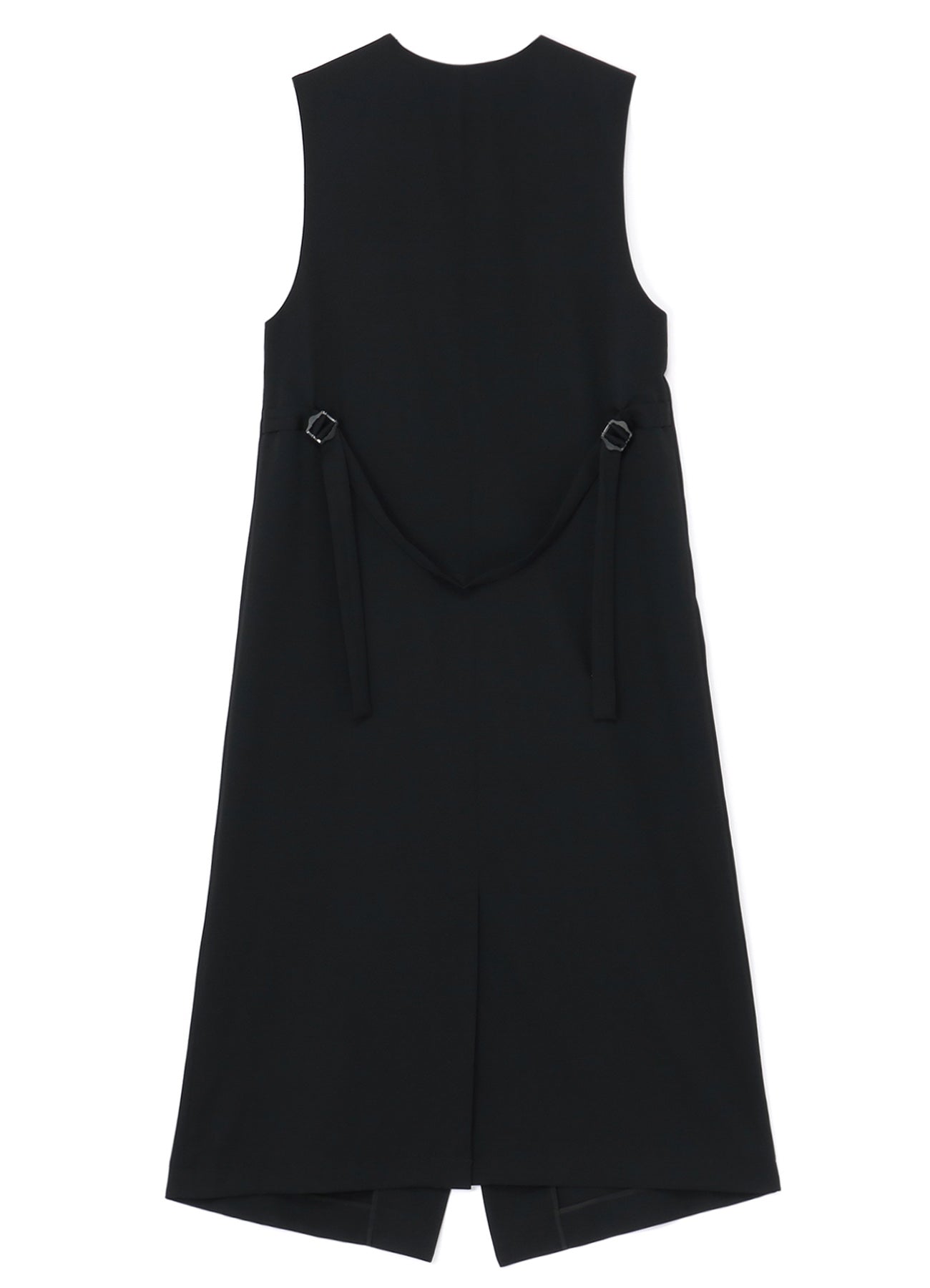 WOOL GABARDINE LONG SLEEVELESS DRESS