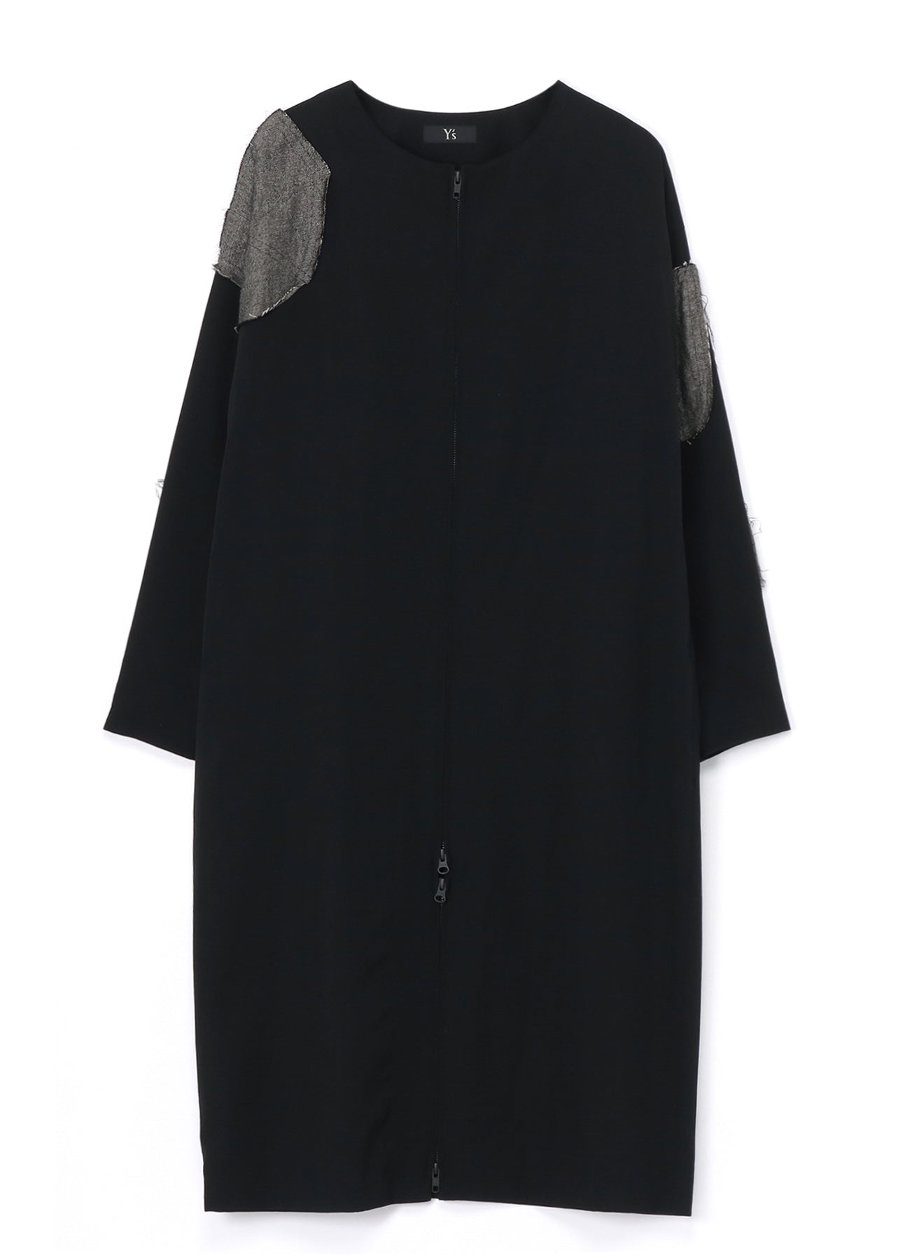 WOOL GABARDINE DRESS WITH PATCHWORK DETAILS