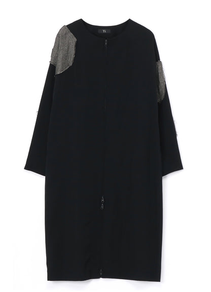 WOOL GABARDINE DRESS WITH PATCHWORK DETAILS