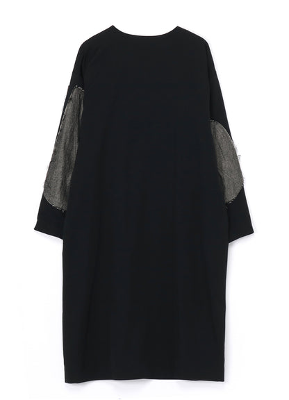 WOOL GABARDINE DRESS WITH PATCHWORK DETAILS