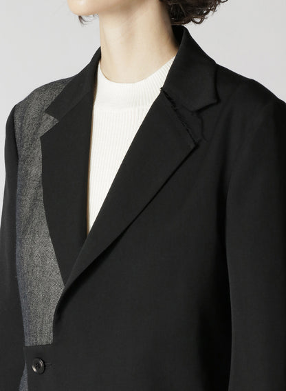 WOOL GABARDINE ASYMMETRIC JACKET