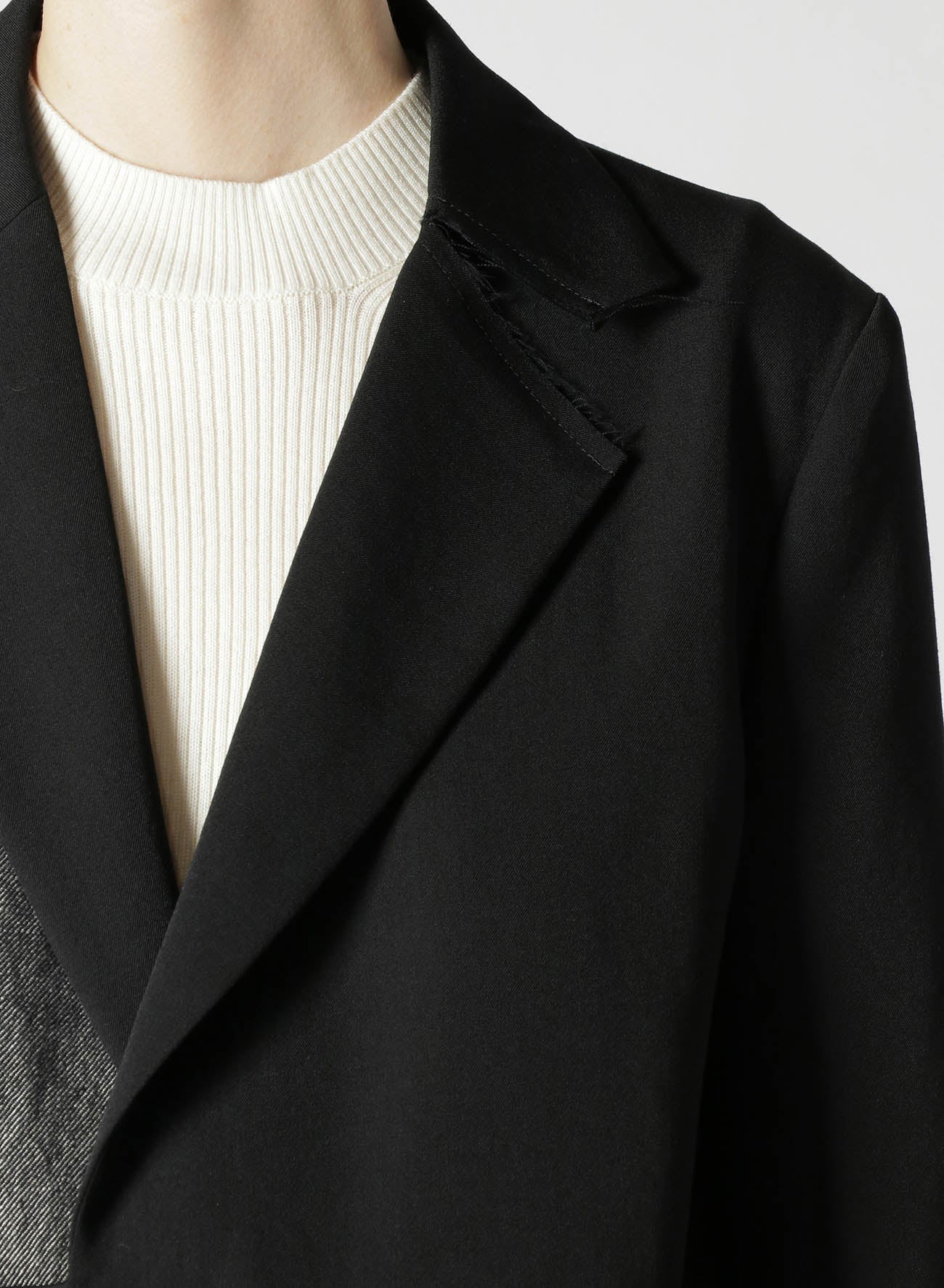 WOOL GABARDINE ASYMMETRIC JACKET