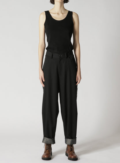 WOOL GABARDINE CUT-OUT PANTS