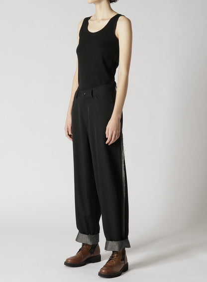 WOOL GABARDINE CUT-OUT PANTS