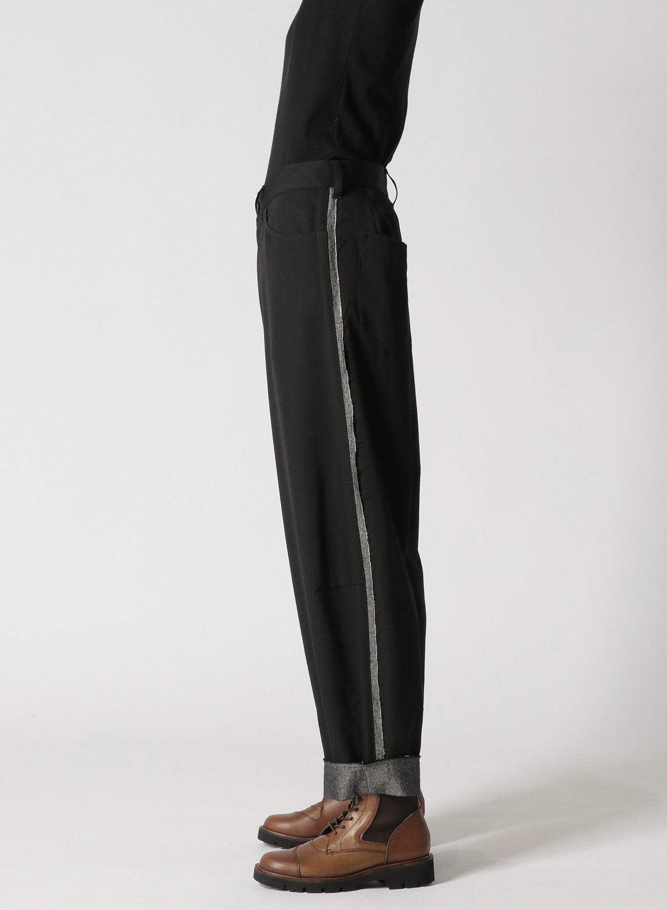 WOOL GABARDINE CUT-OUT PANTS