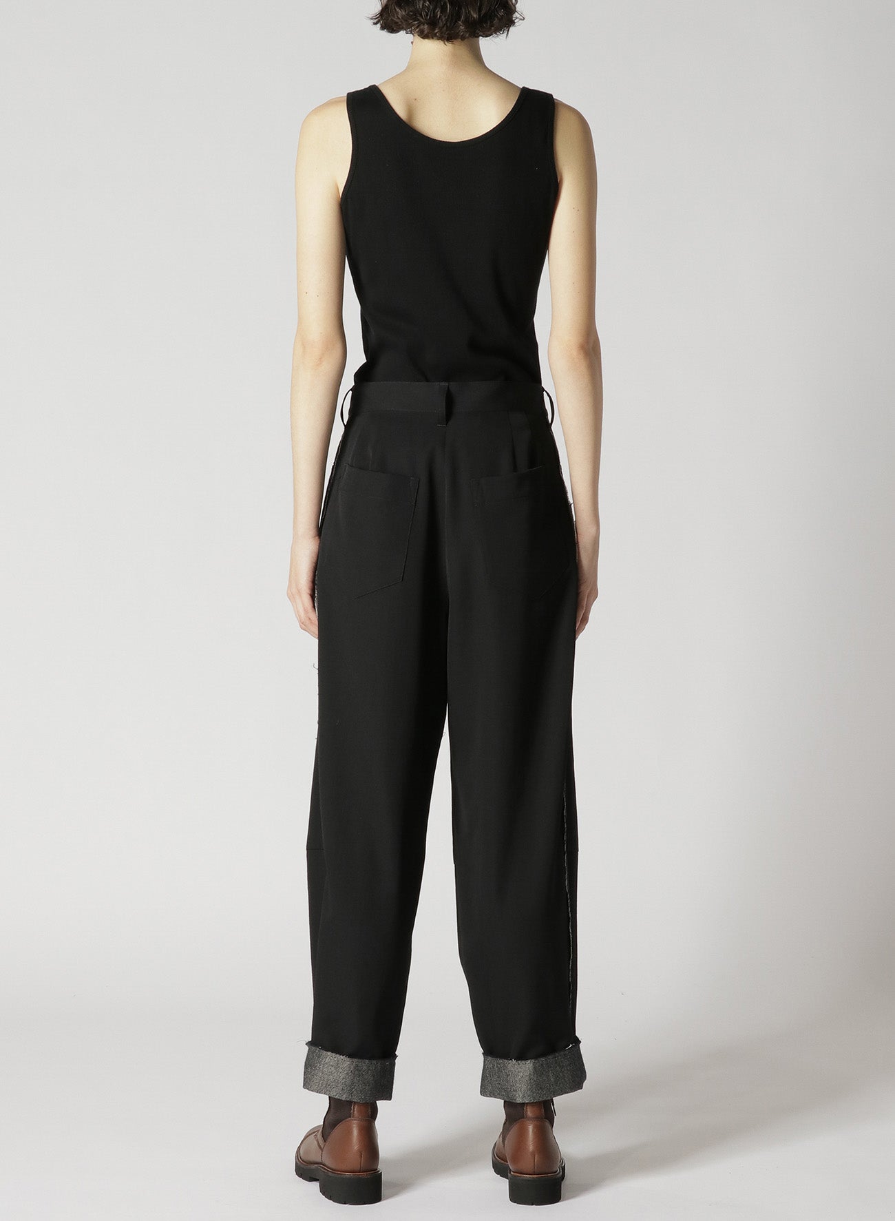 WOOL GABARDINE CUT-OUT PANTS