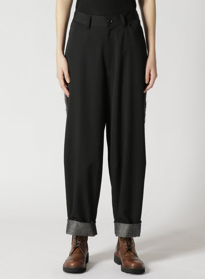 WOOL GABARDINE CUT-OUT PANTS