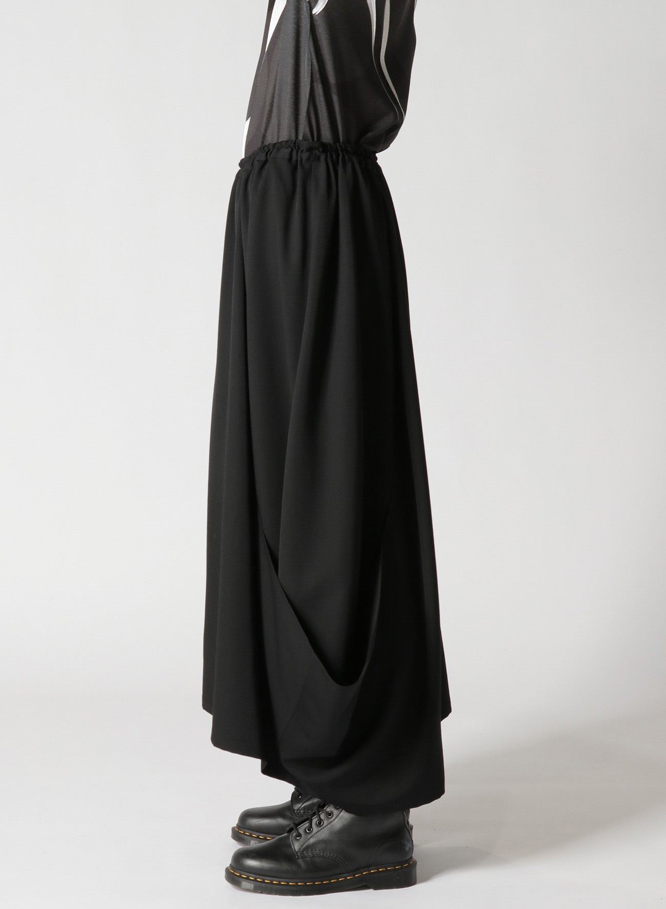 WOOL GABARDINE 2-WAY SKIRT PANTS