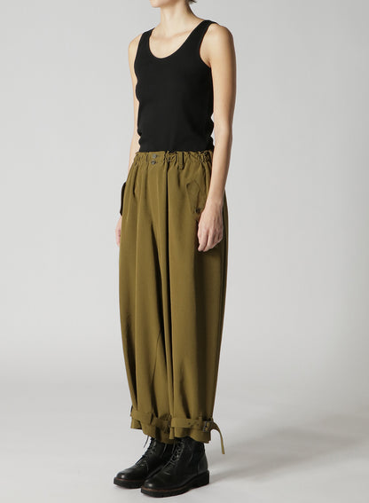 GATHERED HEM-BELTED PANTS